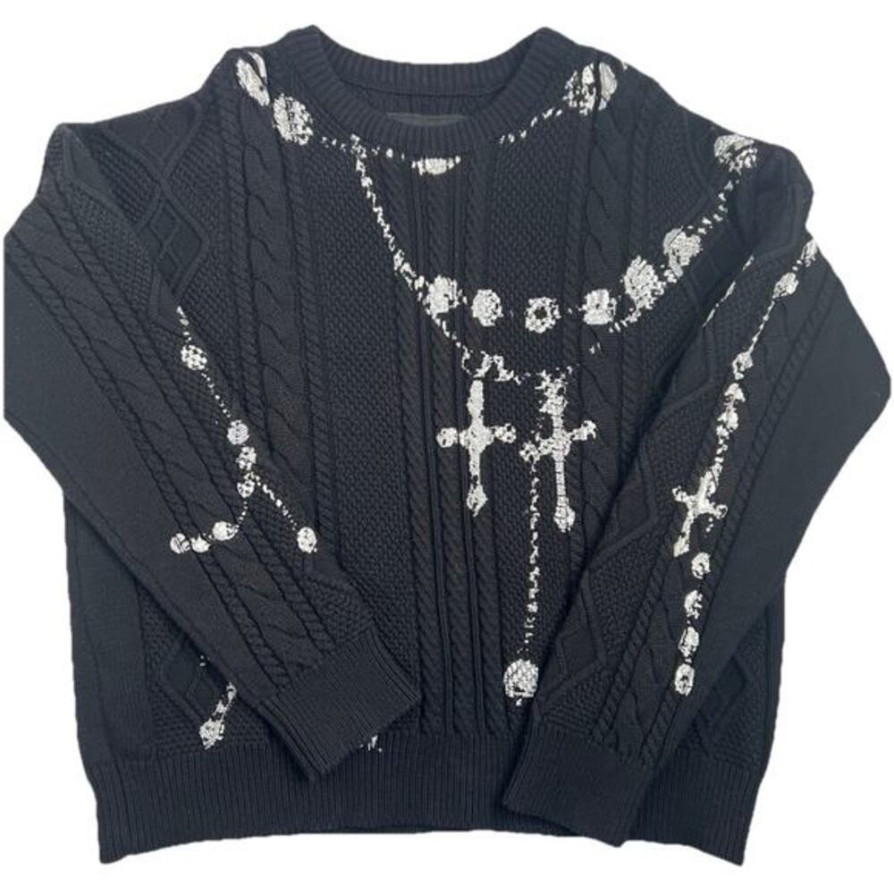 Marcelo Miracles Paris Black Knit Hangman Sweater Streetwear Designer Size Large